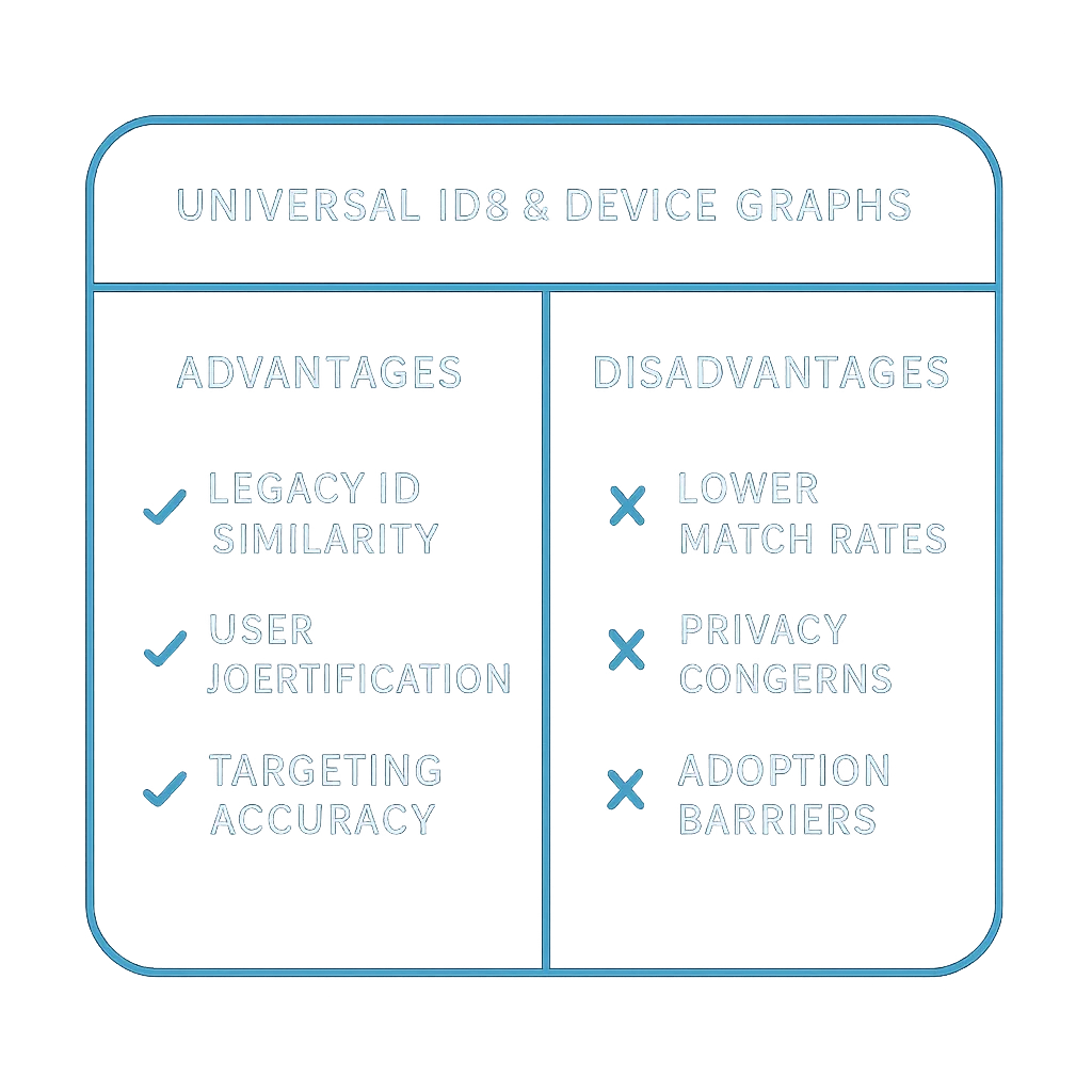 Advantages and disadvantages of universal IDs and device graphs